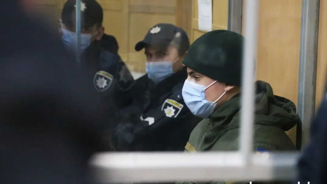 Нацгвардієць Артемій Рябчук у залі суду, 28 січня 2022 року