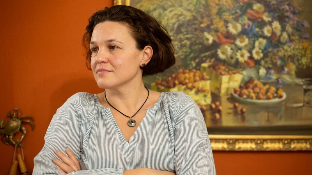 Співзасновниця «Освітнього експерименту», реформаторка у сфері охорони здоров'я, письменниця Анастасія Леухіна в своїй квартирі у Києві, 1 листопада 2019 року