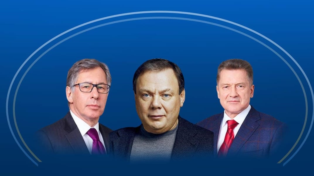 Фото российских бизнесменов Петра Авена, Михаила Фридмана и Андрея Косогова