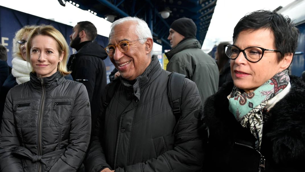 Кая Каллас, Антоніу Кошта та Марта Кос прибули до Києва Кая Каллас, Антоніу Кошта та Марта Кос прибули до Києва