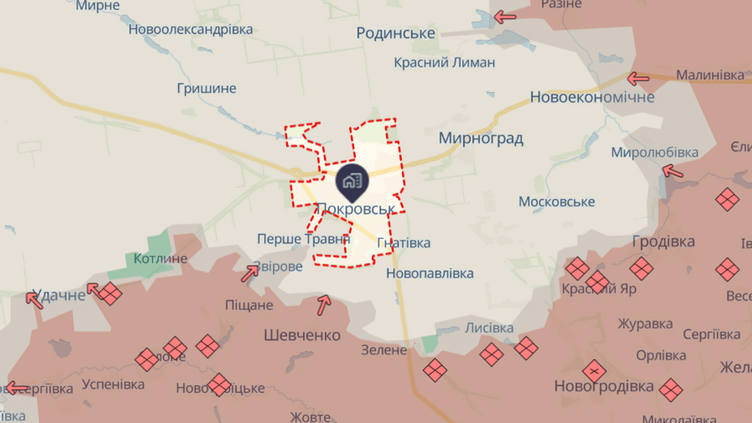 Ситуація поблизу Покровська станом на 21 липня 2025 року