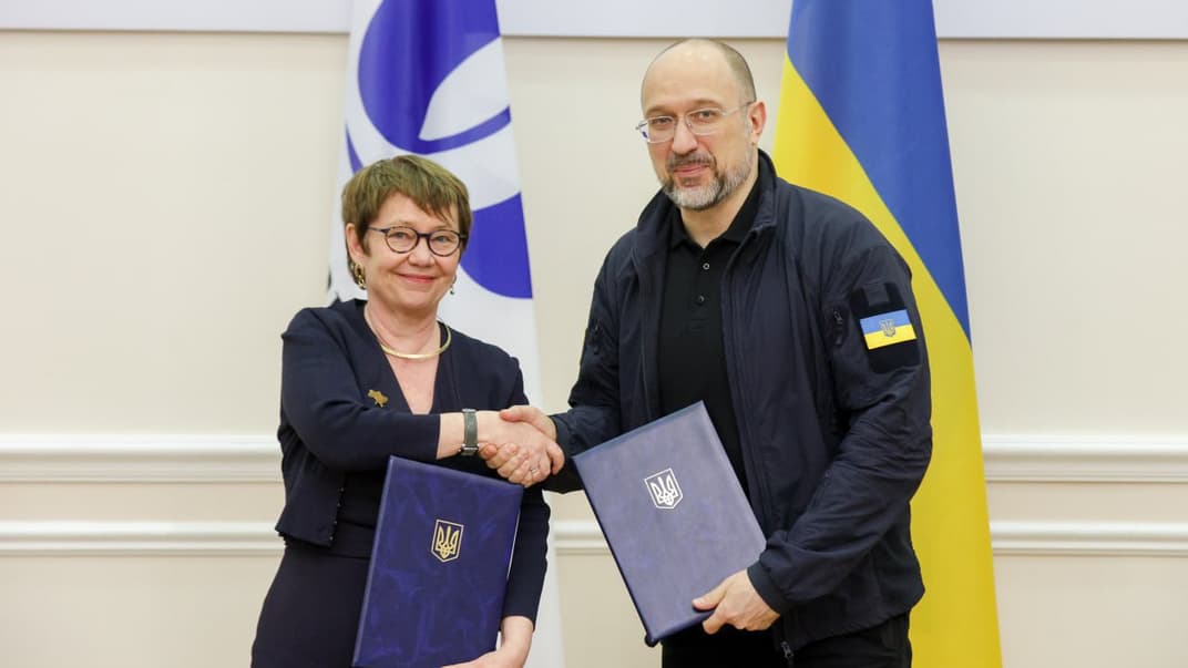 Прем‘єр-міністр України Денис Шмигаль і президентка ЄБРР Оділь Рено-Бассо