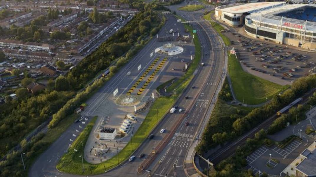 Візуалізація концепції першого у світі аеропорту для аеротаксі та дронів Urban-Air Port у Ковентрі