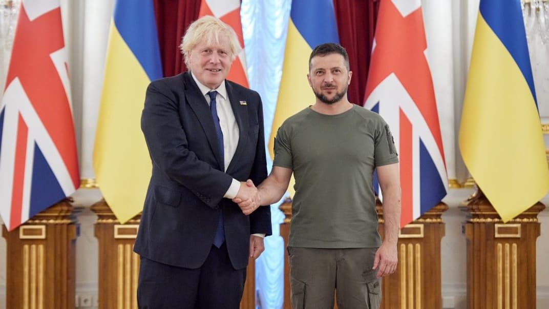 Прем'єр-міністр Великої Британії Борис Джонсон та президент України Володимир Зеленський, Київ, 24 серпня 2022 року