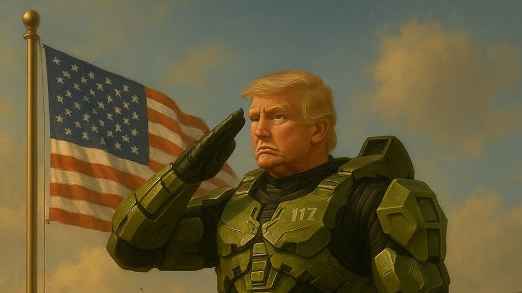 Президент США Дональд Трамп в образі персонажа з гри HALO