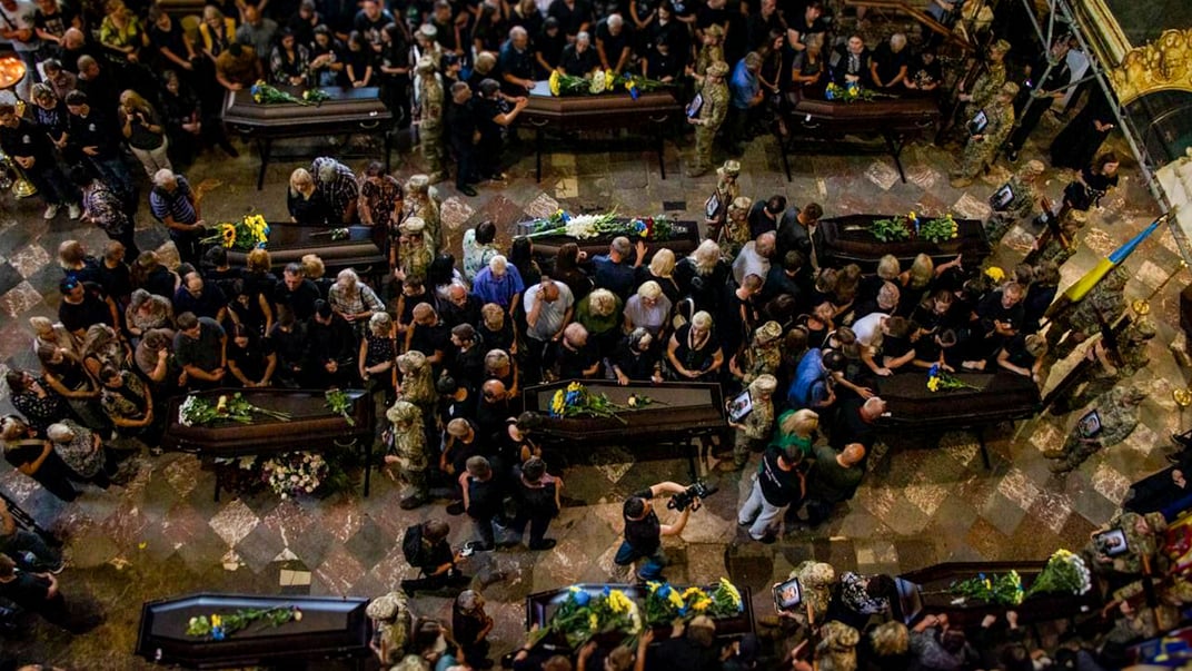 Львів, 25 липня, прощання з 12 загиблими полоненими  у авіатрощі 24 січня 2024 року