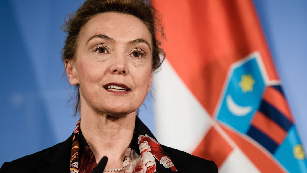 Генеральна секретарка Ради Європи Марія Пейчинович-Бурич під час прес-конференції, Берлін, Німеччина, 7 березня 2019 року