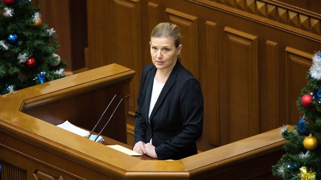 Міністерка у справах ветеранів Юлія Лапутіна на засіданні Верховної Ради України, в Києві, 18 грудня 2020