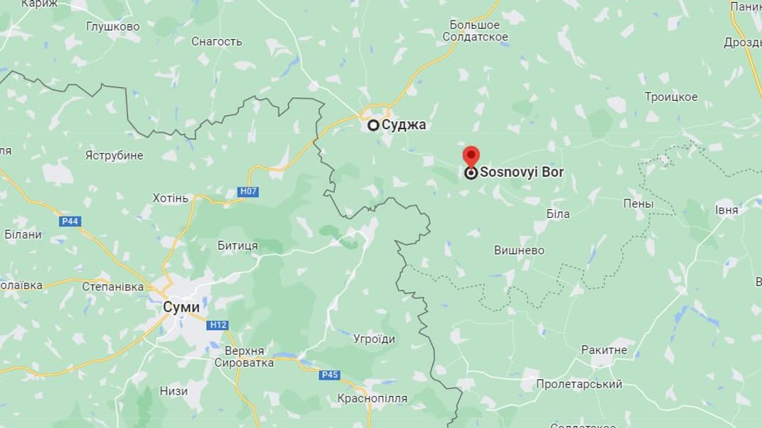 Населені пункти Суджа та Сосновий Бор, між якими частково обвалився залізничний міст