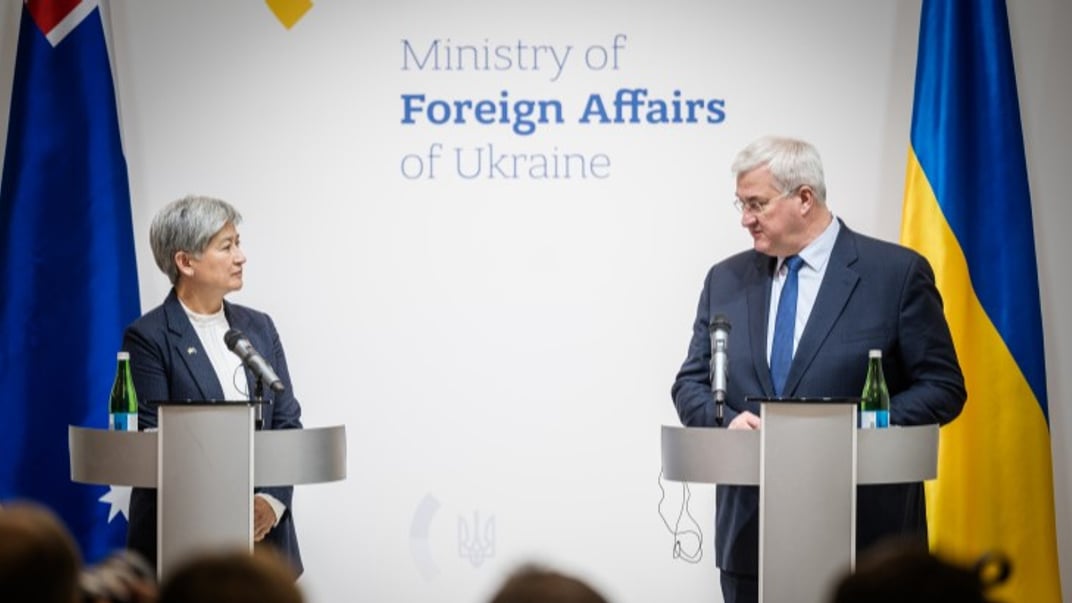 Министры иностранных дел Австралии и Украины Пенни Вонг и Андрей Сибига во время встречи в Киеве 18 декабря 2024 года