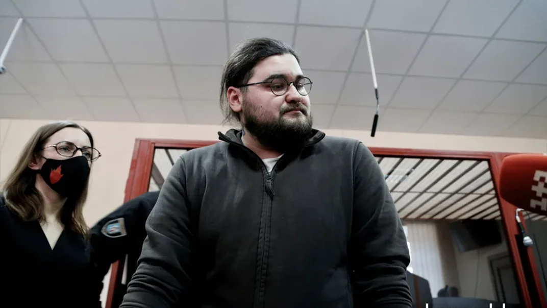 Підозрюваний Владислав Гранецький-Стафійчук (Сорд) у Печерському суді Києва, 23 березня 2021 року