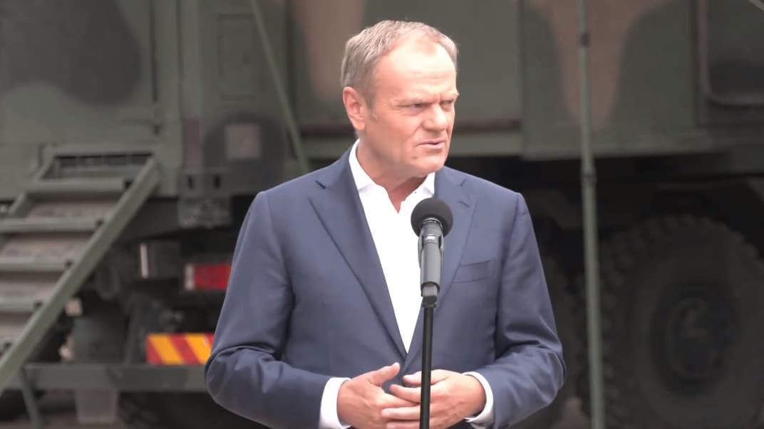 Премʼєр-міністр Польщі Дональд Туск на брифінгу 29 травня