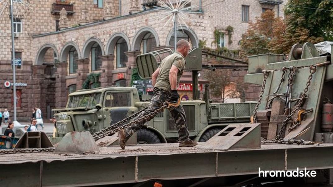 Уничтоженная российская военная техника, выставленная на Крещатике в Киеве ко Дню Независимости, 20 августа 2022 года