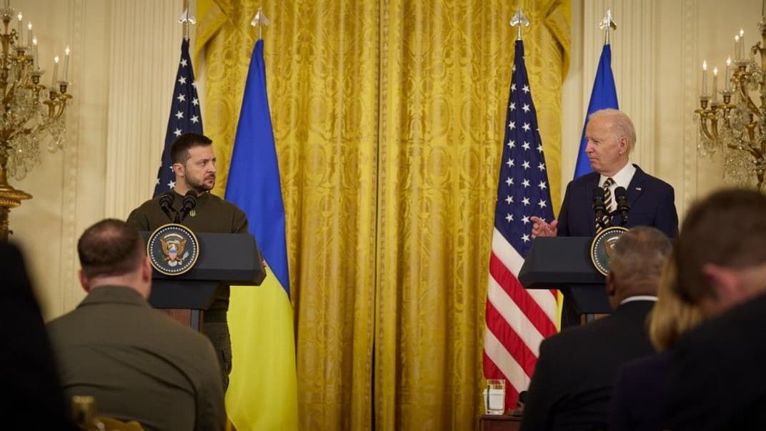Владимир Зеленский и Джо Байден во время совместной пресс-конференции в Вашингтоне, 21 декабря 2022 года