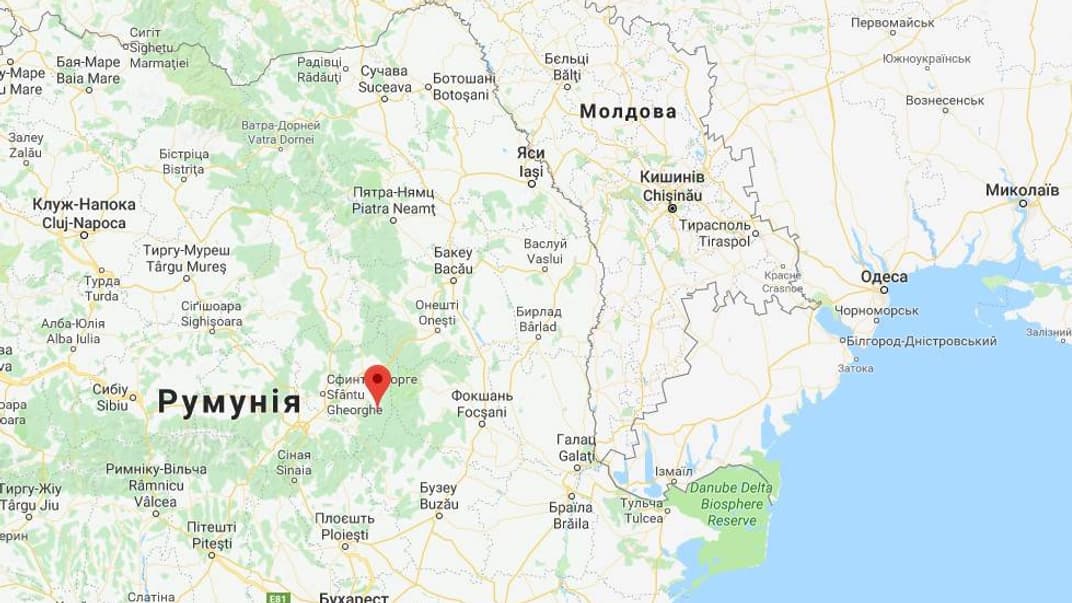 Епіцентр землетрусу в Румунії