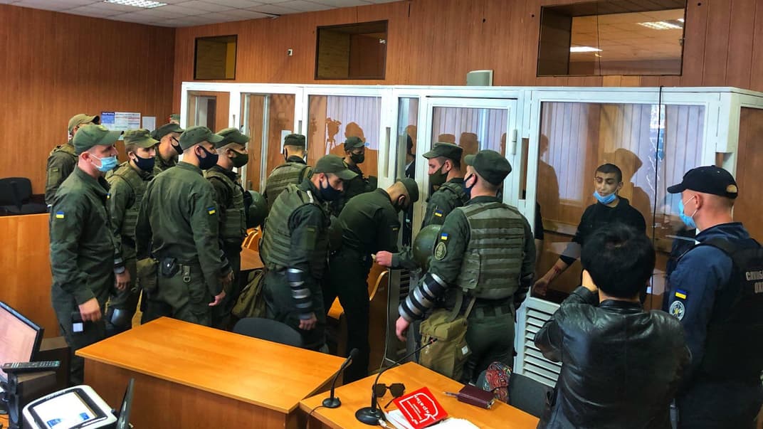 Нацгвардія реагує на акт аутоагресії обвинувачених у залі суду