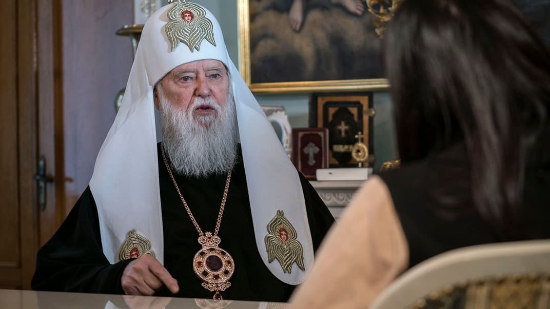 Почесний патріарх Православної церкви України Філарет під час інтерв'ю, Київ, 7 лютого 2020 року