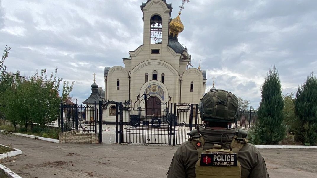 Храм Иова Почаевского в Константиновке после российского удара 11 октября