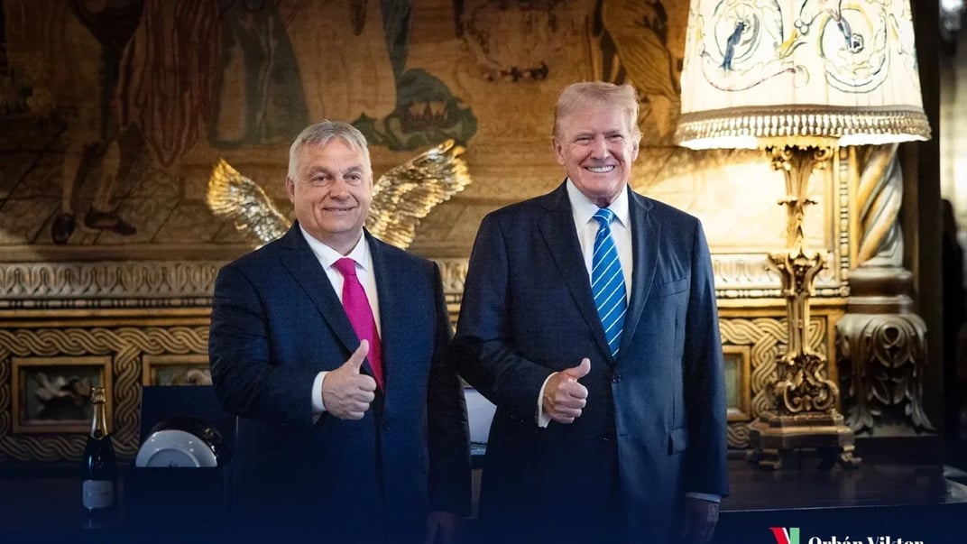 Прем'єр-міністр Угорщини Віктор Орбан та президент США Дональд Трамп Прем'єр-міністр Угорщини Віктор Орбан та президент США Дональд Трамп