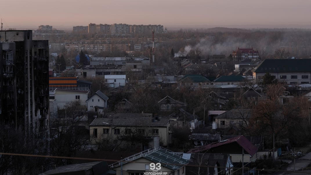 Вид на Покровск в марте 2025 года