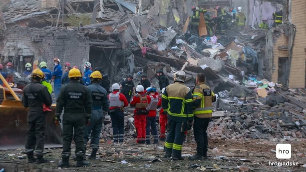 Последствия ночных обстрелов Киева 24 апреля 2025 года