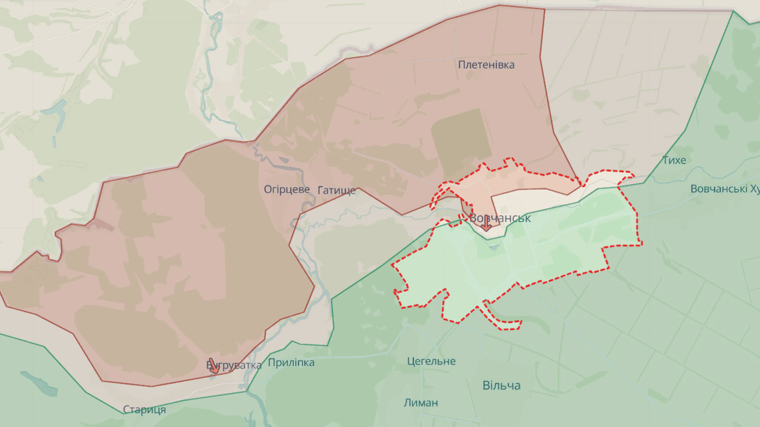 Ситуация в Волчанске по данным проекта DeepState по состоянию на 1 июня