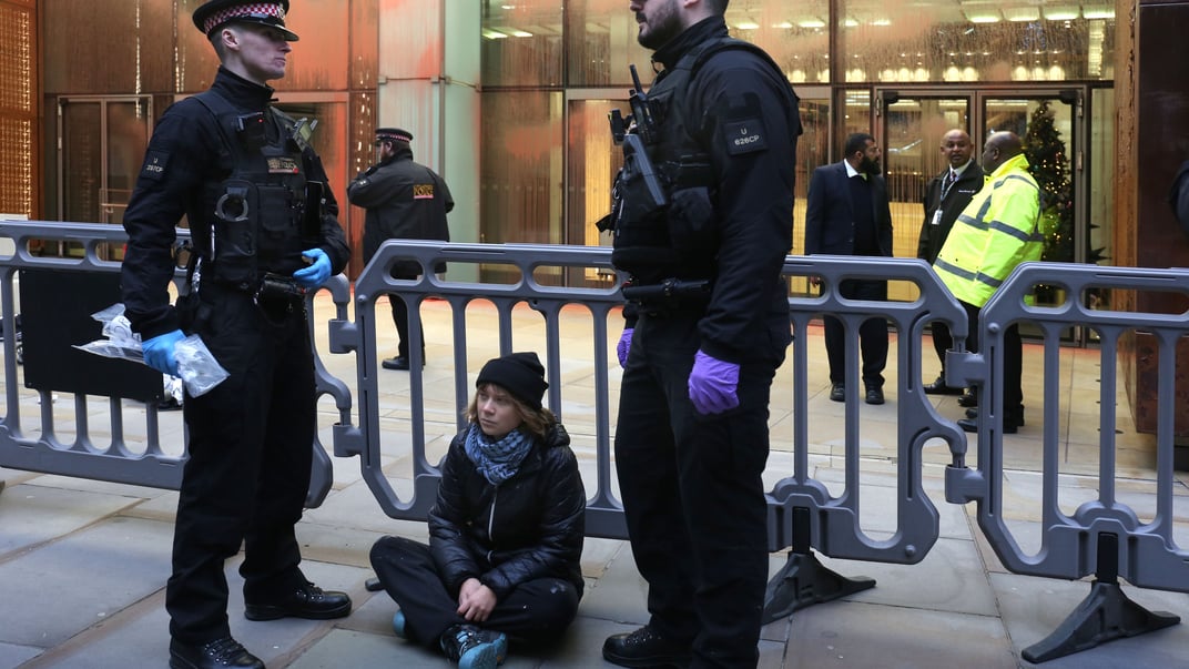Активістку Грету Тунберг затримали на акції у Лондоні, 23 грудня 2025 року