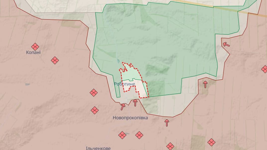 Село Роботине Запорізької області на карті DeepStateMAP