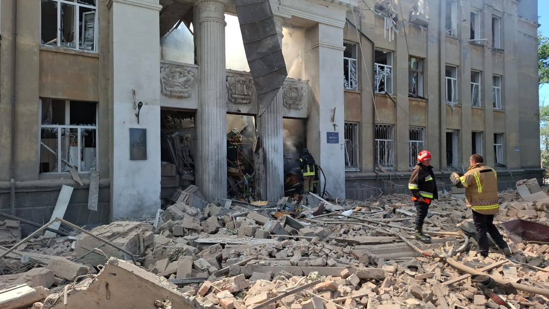 Последствия российских обстрелов в городе Белгород-Днестровский, 23 июня 2025 года