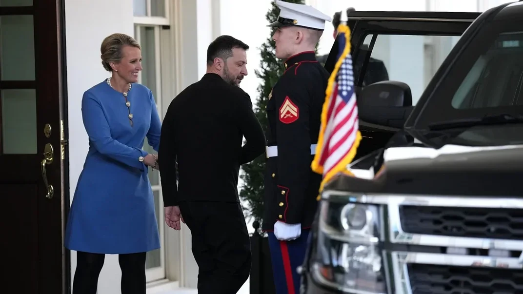 Президент України Володимир Зеленський залишає Білий дім у Вашингтоні, округ Колумбія, 28 лютого 2025 року