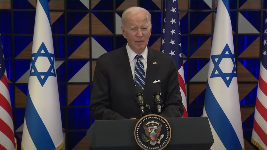 Президент США Джо Байден виступає під час офіційного візиту до Ізраїлю, 18 жовтня 2023 року