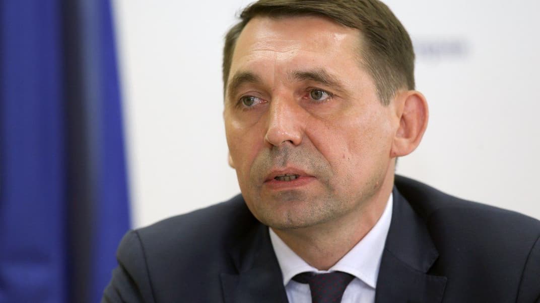 Николай Точицкий во время заседания пресс-клуба МИД в Киеве, 27 августа 2018 года