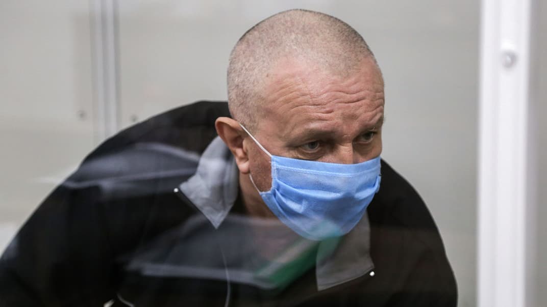 Підозрюваний у державній зраді генерал-майор СБУ Валерій Шайтанов у Шевченківському суді Києва, 10 червня 2020 року