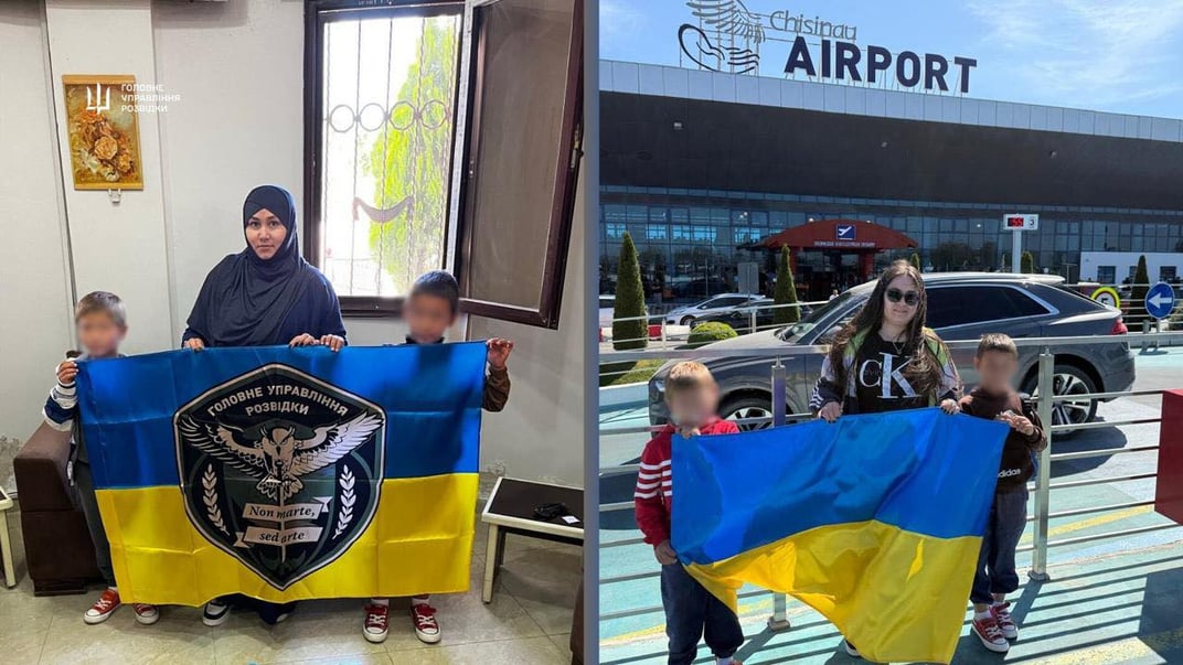 Евакуйована українка з дітьми