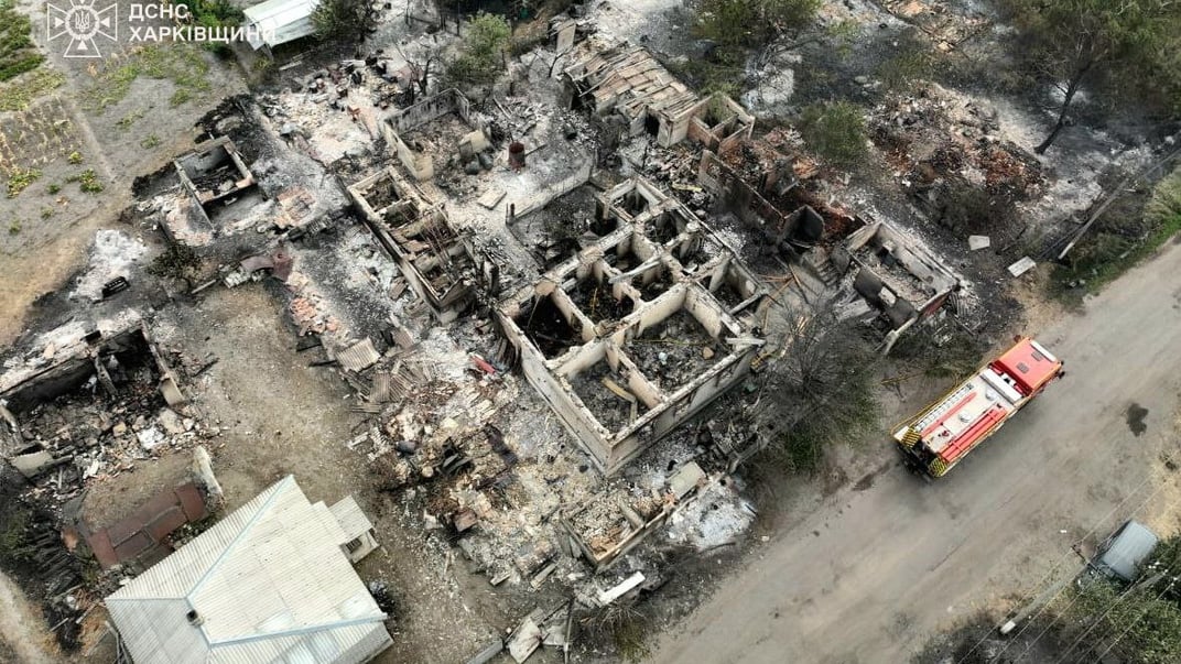 Наслідки пожежі на території Оскільської громади