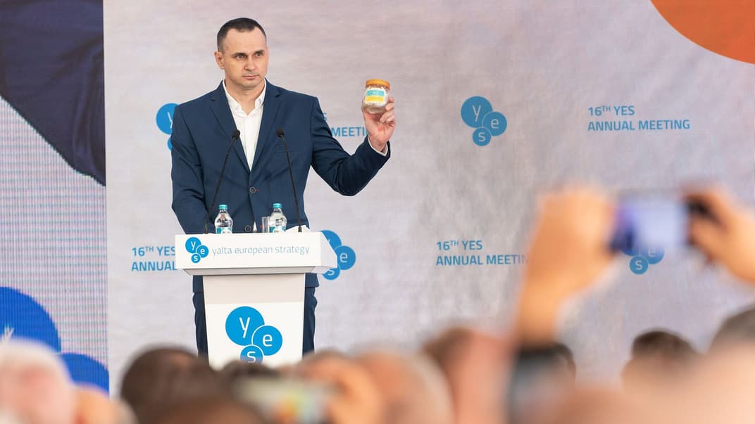 Режисер Олег Сенцов на форумі YES в Києві, 13 вересня 2019 року