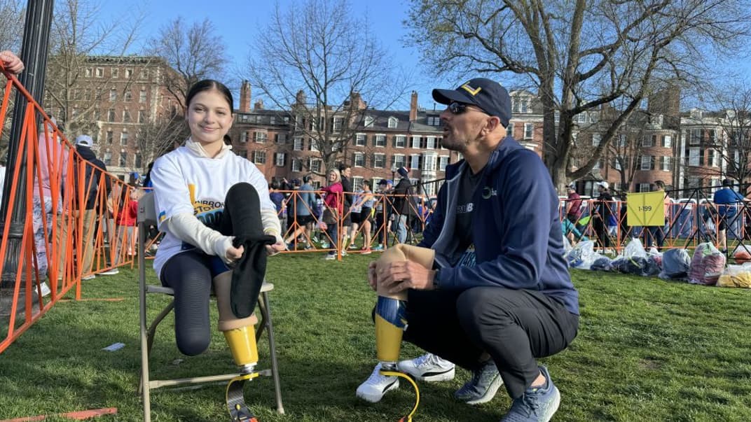 12-летняя украинка Яна Степаненко пробежала дистанцию на Бостонском марафоне на протезах