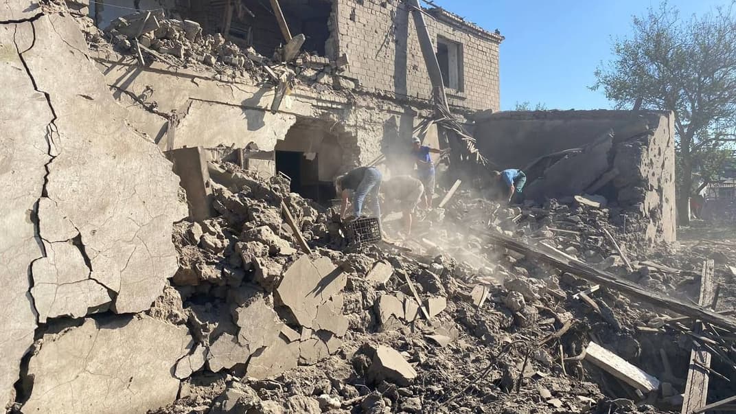 Последствия обстрела Отрадокаменки, 8 сентября 2023 года