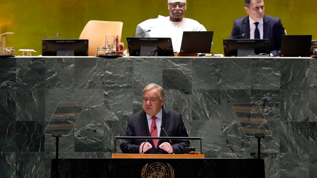 Генеральний секретар ООН Антоніу Гутерреш виступає на 79-й сесії Генеральної Асамблеї ООН