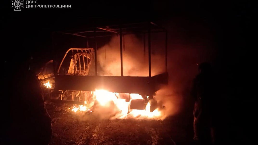 В Днепропетровской области дрон попал в грузовик