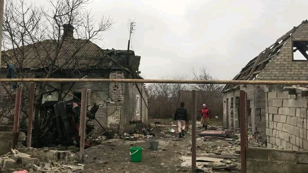 Последствия обстрелов Волновахи в Донецкой области, 25 февраля 2022 года