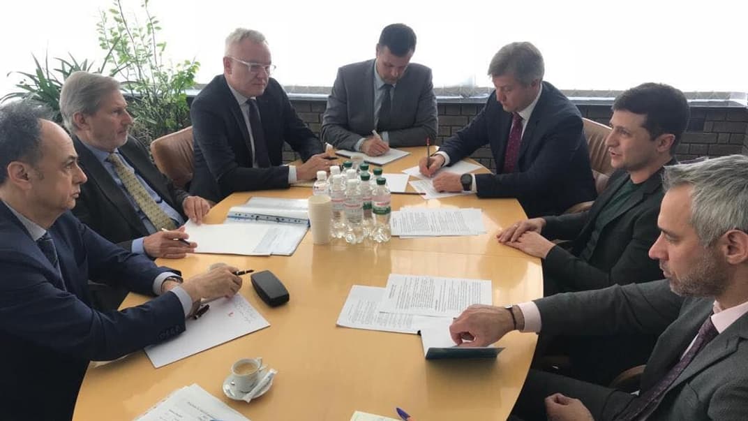 Йоханнес Ган и команда Зеленского в Киеве 7 мая