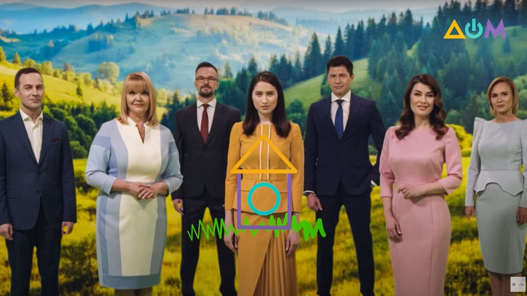 Заставка з ведучими телеканалу «ДОМ»