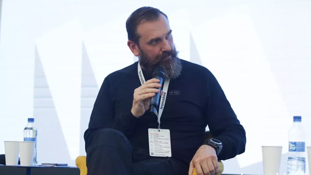 Міністр освіти і науки Оксен Лісовий під час конференції hromadske «Муруємо вже!», 7 червня 2023 року