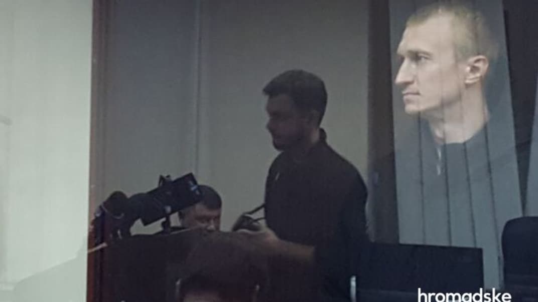 Колишній боєць спецпідрозділу Внутрішніх військ МВС України «Омега» Володимир Косенко у суді, 19 лютого 2020 року