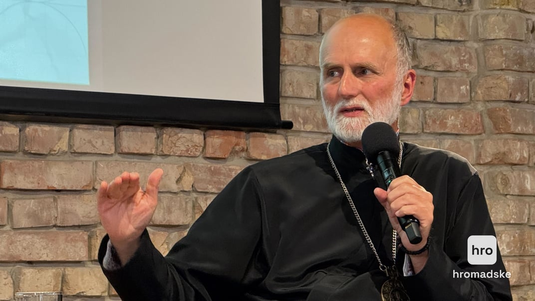 Президент УКУ та митрополит УГКЦ Борис Ґудзяк під час зустрічі «hromadske.дискурси»
