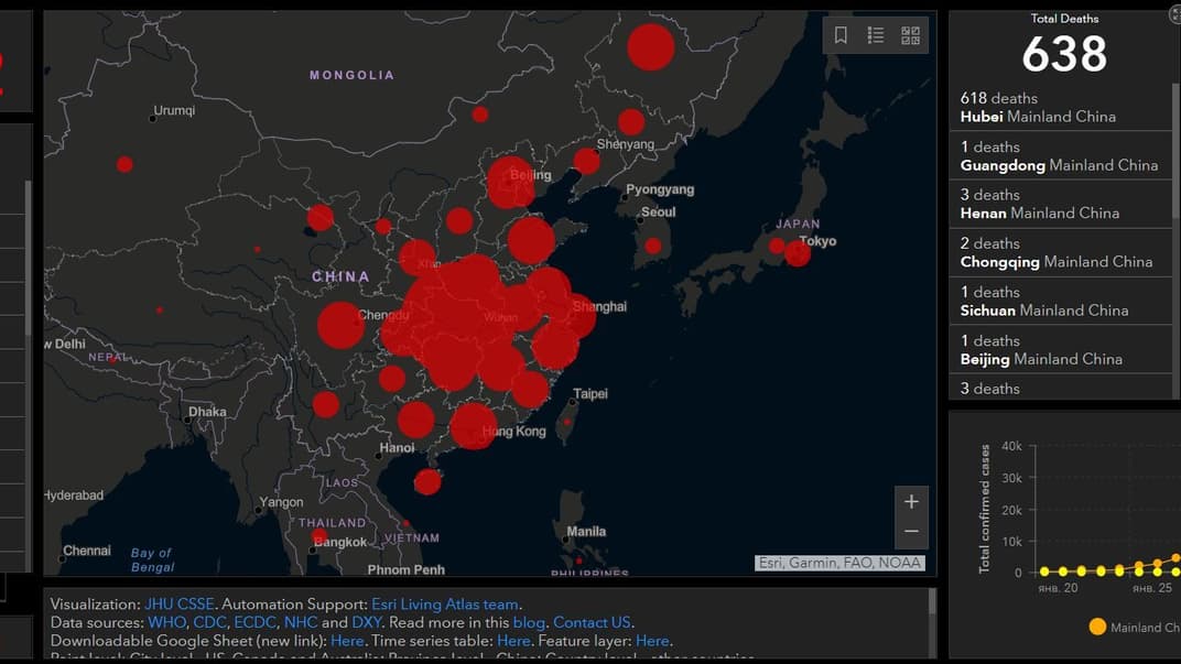  распространение китайского коронавируса в мире