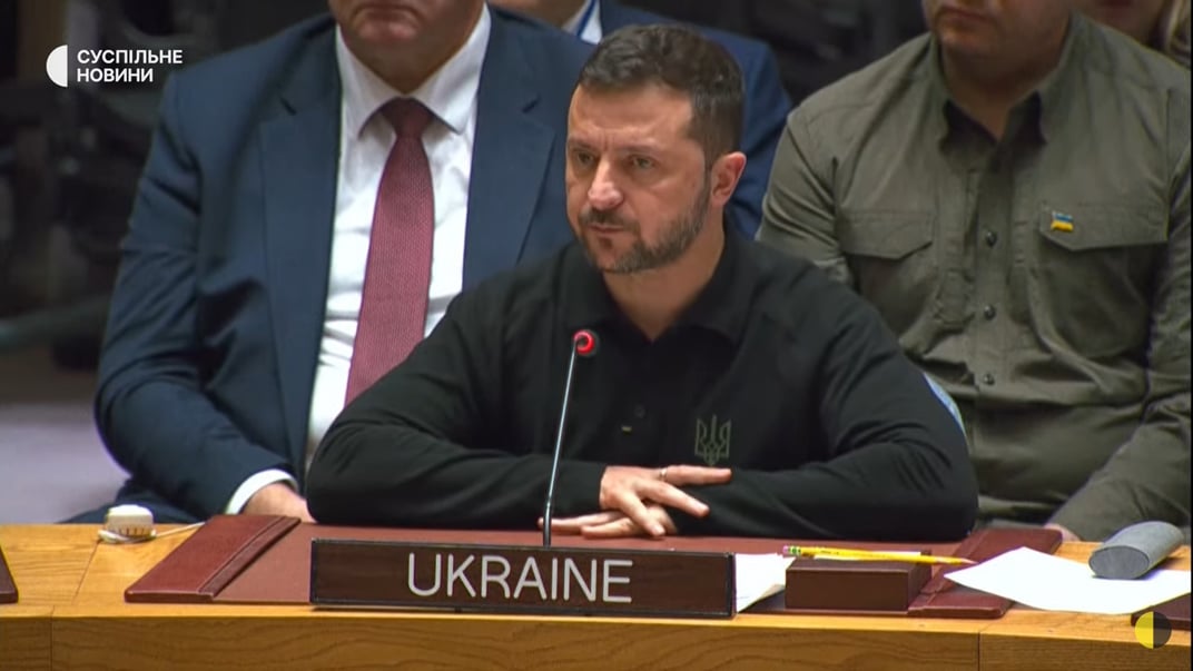 Президент Володимир Зеленський на засіданні Ради Безпеки ООН, 23 вересня 2024 року