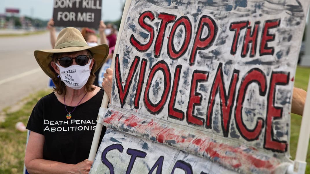 Протест против смертной казни в Терре-Хаут, Индиана, 15 июля 2020 года