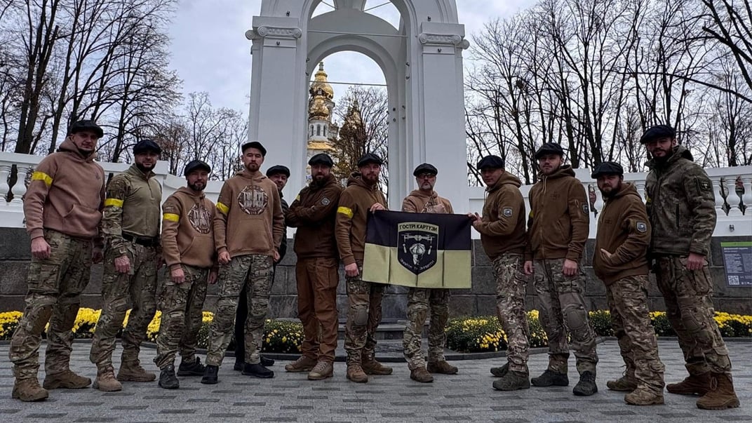 Нацгвардійці з підрозділу «Гострі картузи» Нацгвардійці з підрозділу «Гострі картузи»